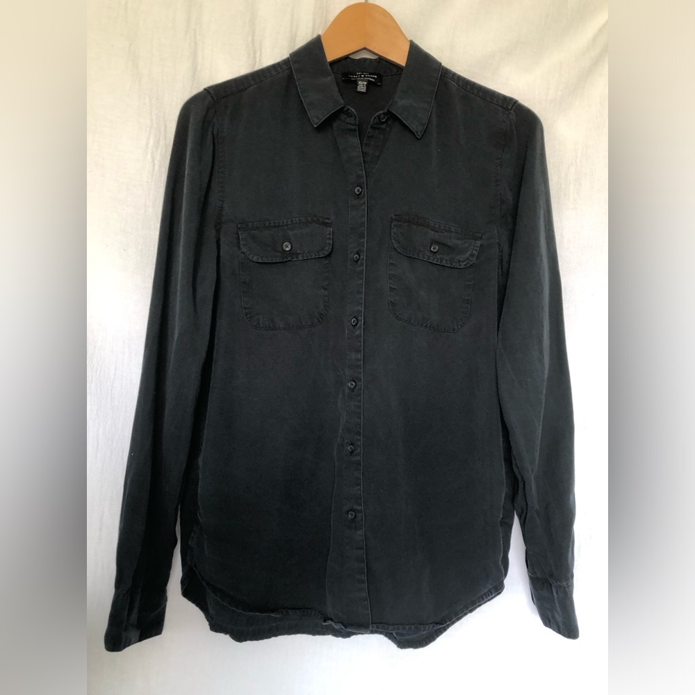 Lucky Brand Black Tunic Button Down